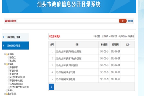 汕头市生态环境局官方网站剪图